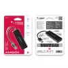 Axagon SuperSpeed USB õhuke jaotur, hostiliides: USB 3.2 Gen 1 (3.1 Gen 1) Type-A, jaoturiliidesed: USB 3.2 Gen 1 (3.1 Gen 1) Type-A, 5000 Mbit/s, must, plastik, 0,14 m