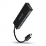 Axagon SuperSpeed USB-C õhuke hub, USB 3.2 Gen 1 (3.1 Gen 1) USB-C, USB 3.2 Gen 1 (3.1 Gen 1) Type-A, 5000 Mbit/s, must, plastik, 0.14 m