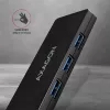 Axagon SuperSpeed USB-C õhuke hub, USB 3.2 Gen 1 (3.1 Gen 1) USB-C, USB 3.2 Gen 1 (3.1 Gen 1) Type-A, 5000 Mbit/s, must, plastik, 0.14 m