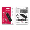 Axagon SuperSpeed USB-C õhuke hub, USB 3.2 Gen 1 (3.1 Gen 1) USB-C, USB 3.2 Gen 1 (3.1 Gen 1) Type-A, 5000 Mbit/s, must, plastik, 0.14 m