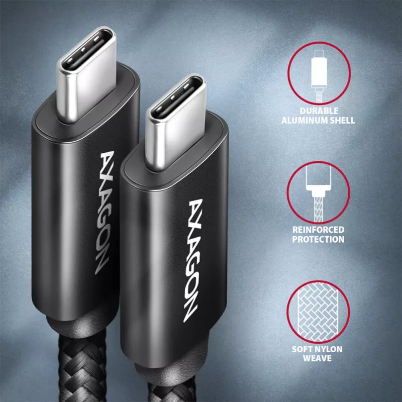 Axagon BUCM432-CM10AB USB-kaabel USB4 Gen 3x2 1 m USB C Must