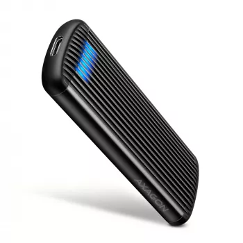 AXAGON EEM2-SC väline USB-C 10Gbps kruvideta metallist M.2 NVMe SSD korpus, ühe pesaga, hall