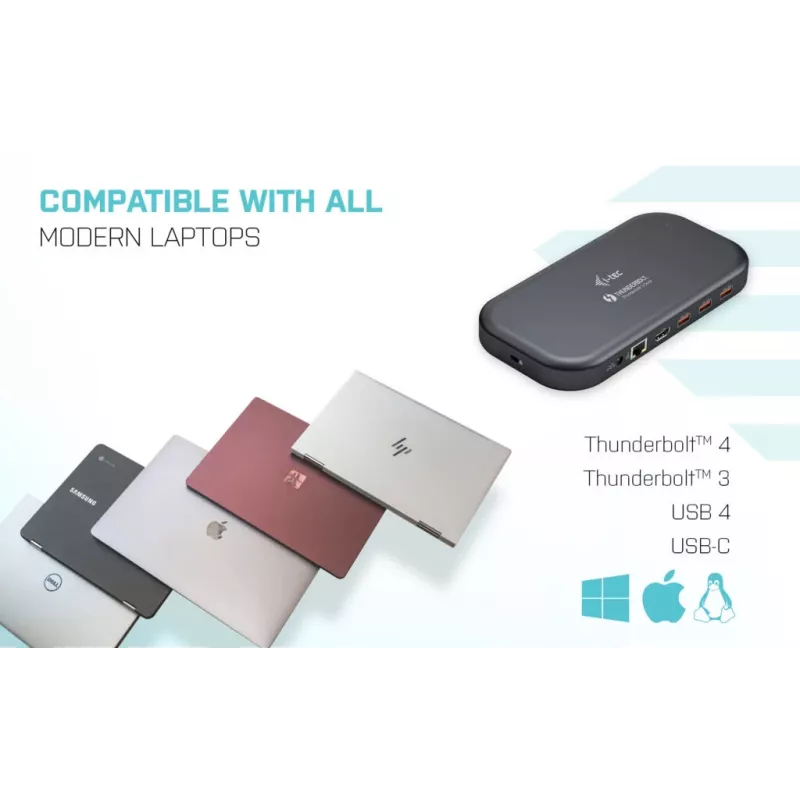 i-tec Thunderbolt 3/USB-C Dual 4K dokkimisjaam + USB-C to DisplayPort kaabel (1,5 m) + toiteedastus 60W