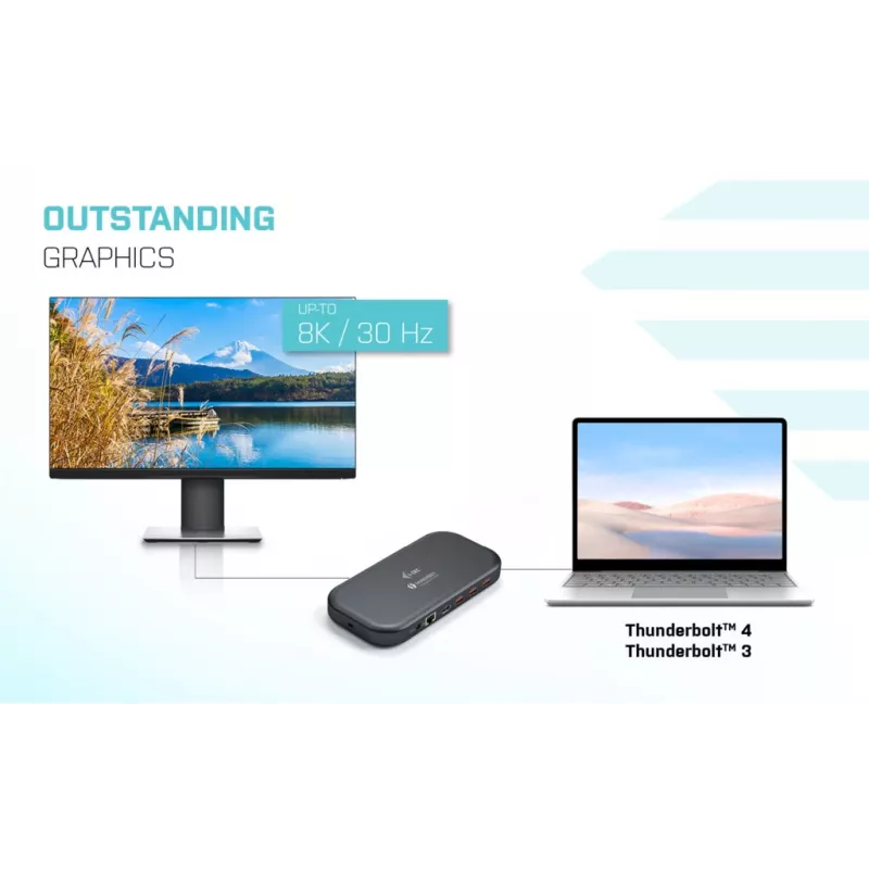 i-tec Thunderbolt 3/USB-C Dual 4K dokkimisjaam + USB-C to DisplayPort kaabel (1,5 m) + toiteedastus 60W