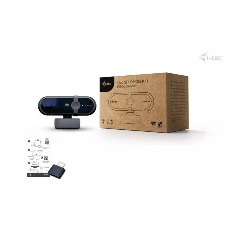 Veebikaamera ITEC SOLOMON 100 1080p, 2 MP, Full HD 1920×1080, USB, klambrikinnitus, must