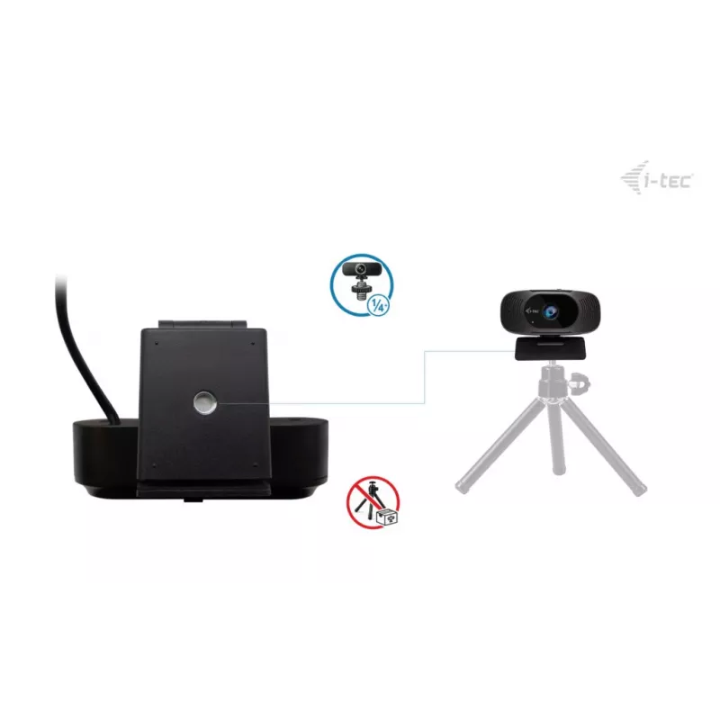 Veebikaamera i-tec SOLOMON 300 4K, USB, 3840×2160, 8,29 MP, klambrikinnitus, must