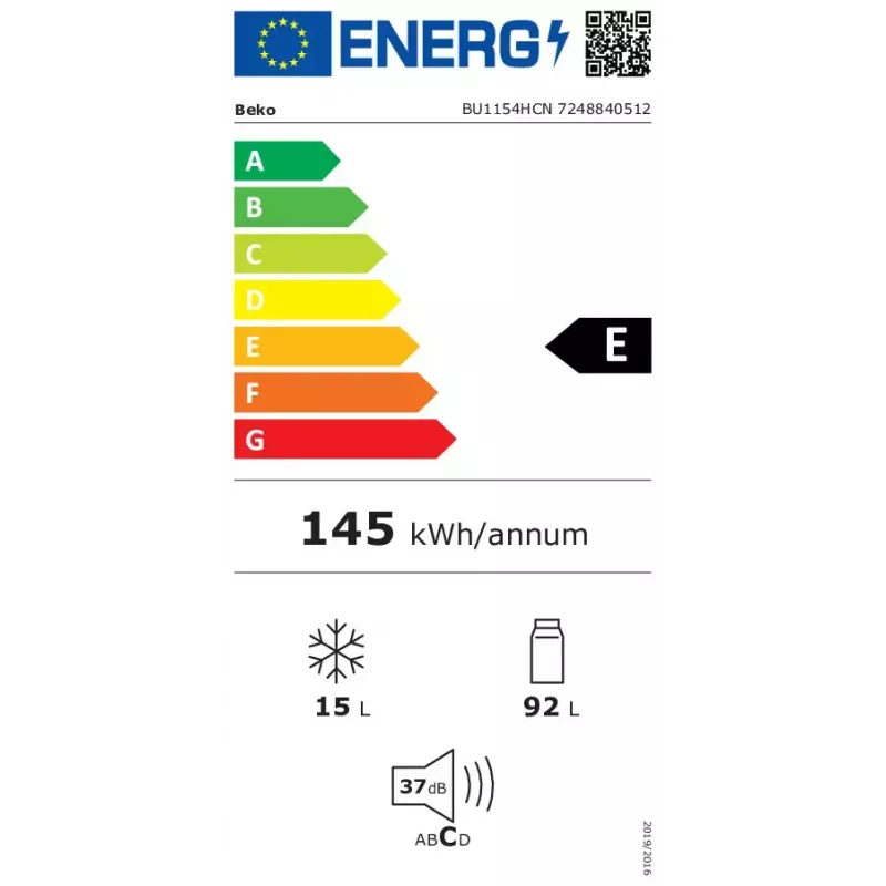 Beko BU1154HCN kombikülmik, sisseehitatav, 107 L, valge