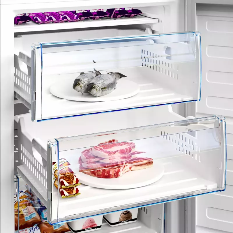 Püstikust sügavkülmik Beko RFSA240M41WN — 215 L, valge, Fast Freeze, pööratav uks