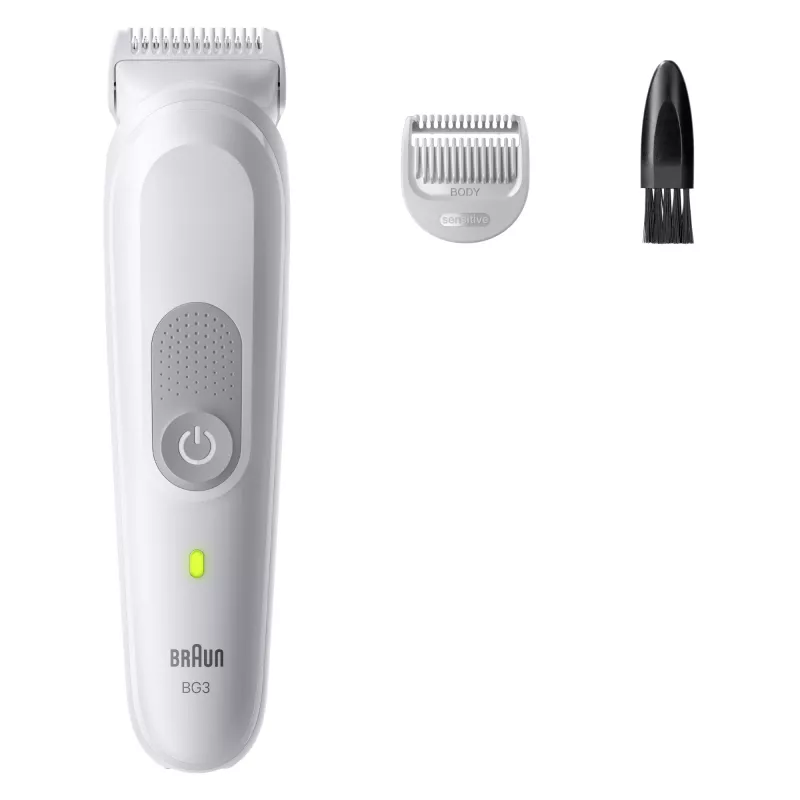 Kehahooldustrimmer ja pardel BRAUN Series 3 BG3530 — hall, sisseehitatud NiMH aku, 80 min tööaeg, 42×156 mm