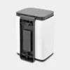 Brabantia Bo prügikast 4 L ristkülikukujuline terasest must valge