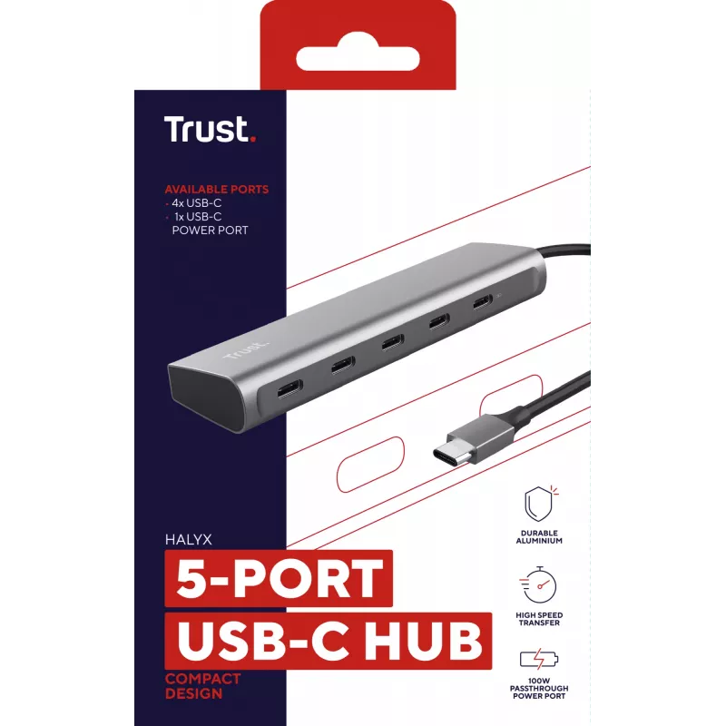 Trust Halyx USB 3.2 Gen 1 (3.1 Gen 1) USB-C Hõbedane