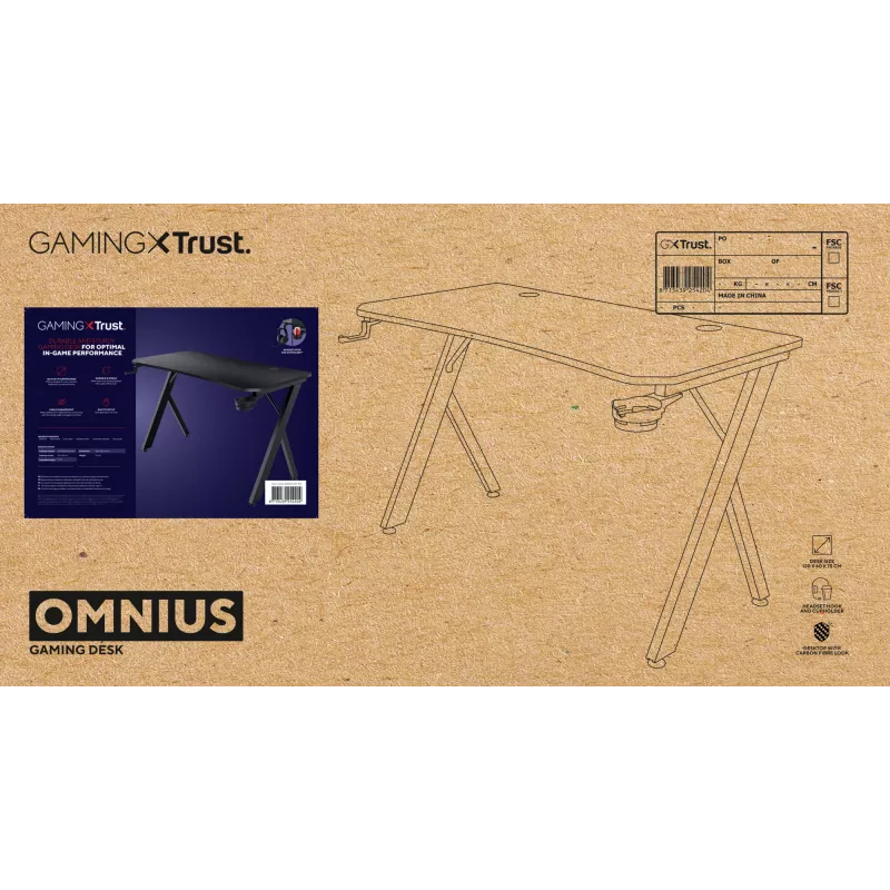 Laud Trust GXT 710 Luminus Pro Must Ristkülikukujuline ABS/PC 1200x600x740mm