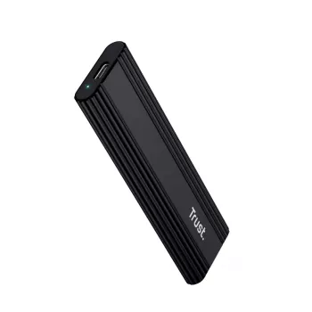 SSD-korpus TRUST 25806 Must M.2 jaoks, ühe kettaga, kuni 4 TB, USB USB-C 10 Gbit/s (USB 3.2 Gen 2)