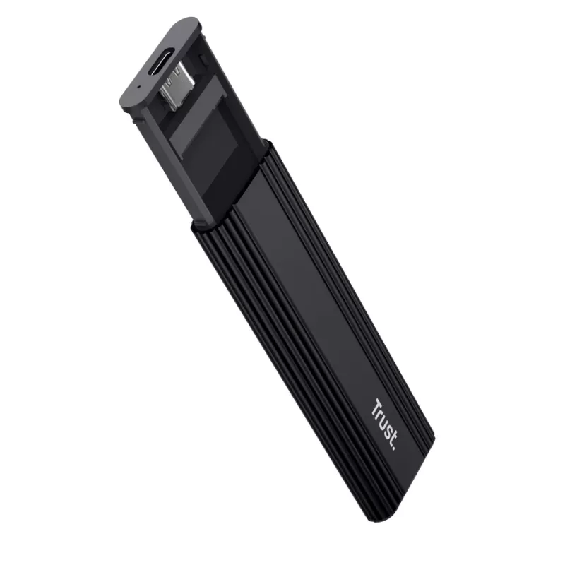 SSD-korpus TRUST 25806 Must M.2 jaoks, ühe kettaga, kuni 4 TB, USB USB-C 10 Gbit/s (USB 3.2 Gen 2)