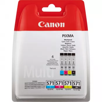 Canon CLI-571 Multipakett tindikassett 4 tk Originaal Must, tsüaan, magenta, Kollane