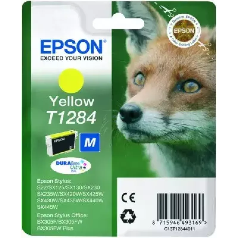 Epson Fox Singlepack kollane T1284 DURABrite Ultra tint