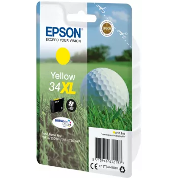 Epson Golf pall Üksikpakend Kollane 34XL DURABrite Ultra tint, Suur (XL) tootlikkus, kollane, pigmendipõhine tint, 10,8 ml, 1 tk, 950 lehekülge