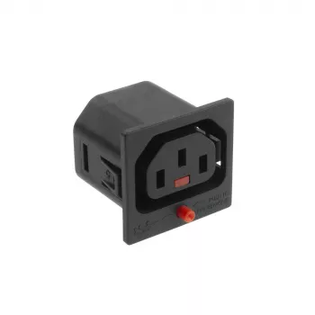 ACT C13 IEC Lock Net Entree (1x outlet) - must, PA135015BK, C13, Must, Punane, Emane, Sirge, Termoplast, 2000 V