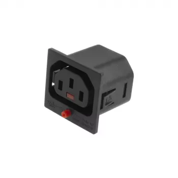 ACT C13 IEC Lock Net Entree (1x outlet) - must, PA135015BK, C13, Must, Punane, Emane, Sirge, Termoplast, 2000 V
