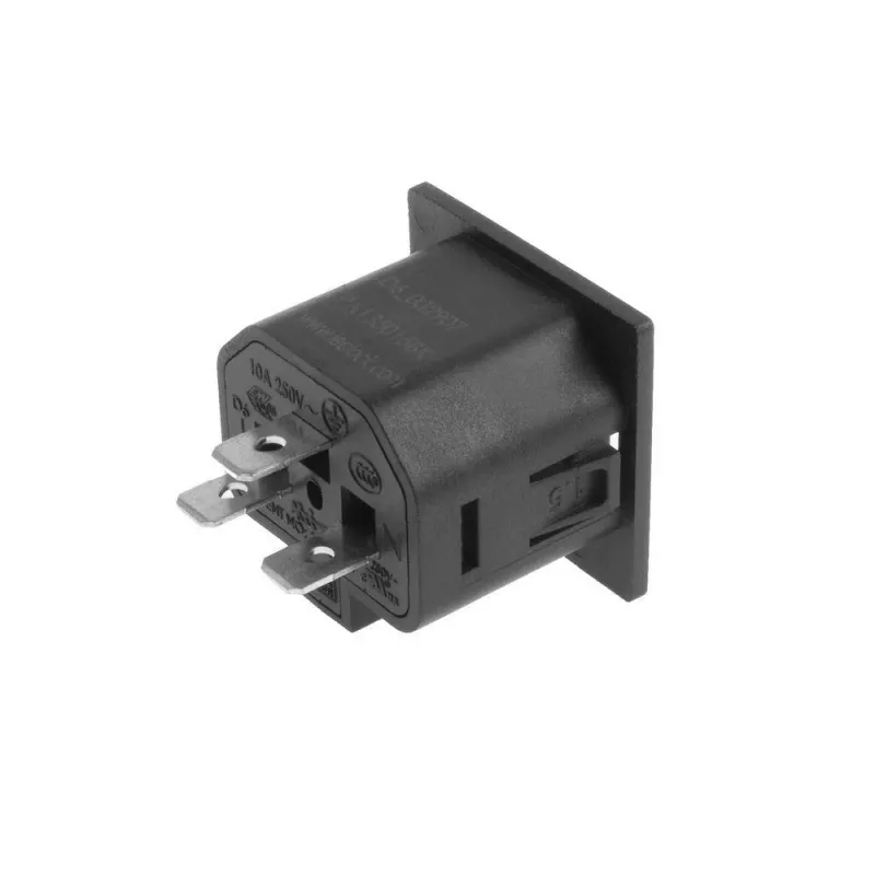 ACT C13 IEC Lock Net Entree (1x outlet) - must, PA135015BK, C13, Must, Punane, Emane, Sirge, Termoplast, 2000 V