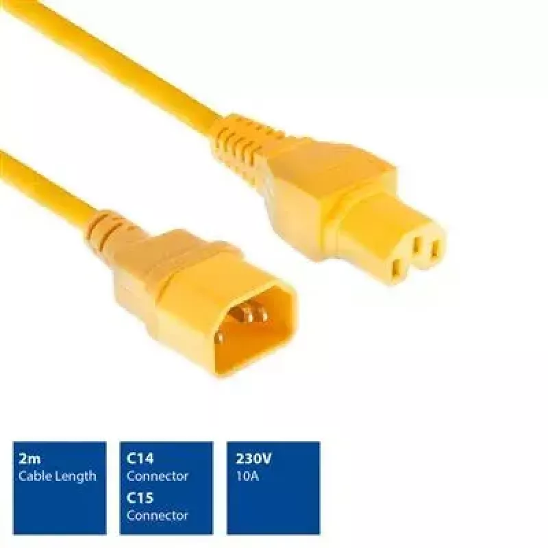 Toitekaabel C14 - C15 ACT 2 m H05RN-F 250 V 10 A