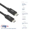 ACT USB4 20Gbps 240W USB USB-C kaabel 2m must USB-IF sertifitseeritud