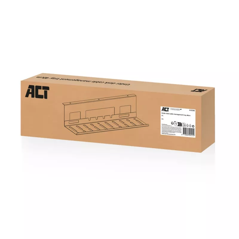 Lauaalune kaablite haldusalus ACT 40 cm teras, sirge, 3 kg kandevõime (L400×S140×K100 mm)