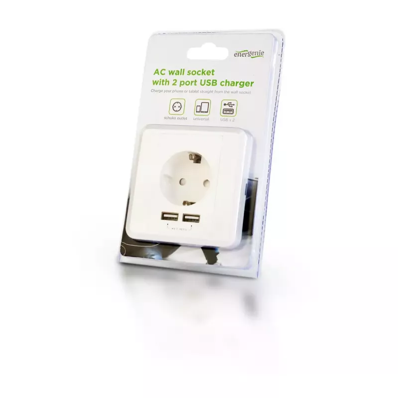 Pistikupesa 2 x USB EnerGenie EG-ACU2A2-01