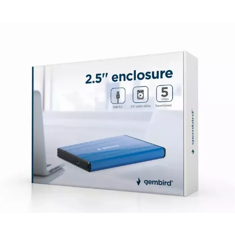 HDD-korpus Gembird EE2-U3S-3-DB sinine 2,5-tolline