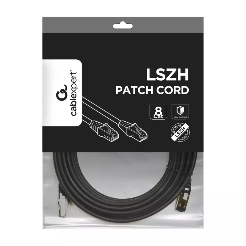 Võrgukaabel Gembird PP8-LSZHCU-BK-5M RJ-45 Cat8 5m Must