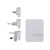 Kaasaskantav 140 W GaN reisilaadija Xtorm XVC2140, 3× USB-C PD porti ja 2 m USB-C kaabel, valge