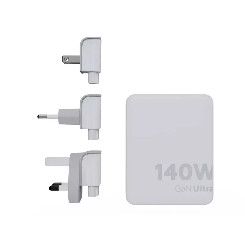 Kaasaskantav 140 W GaN reisilaadija Xtorm XVC2140, 3× USB-C PD porti ja 2 m USB-C kaabel, valge