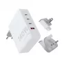 Kaasaskantav 140 W GaN reisilaadija Xtorm XVC2140, 3× USB-C PD porti ja 2 m USB-C kaabel, valge