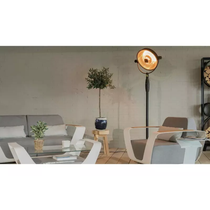 Halogeen-elektriline ruumisoojendi SUNRED Retro, 2100/900 W, siseruumide põrandale, soojendab kuni 17 m², must/pruun