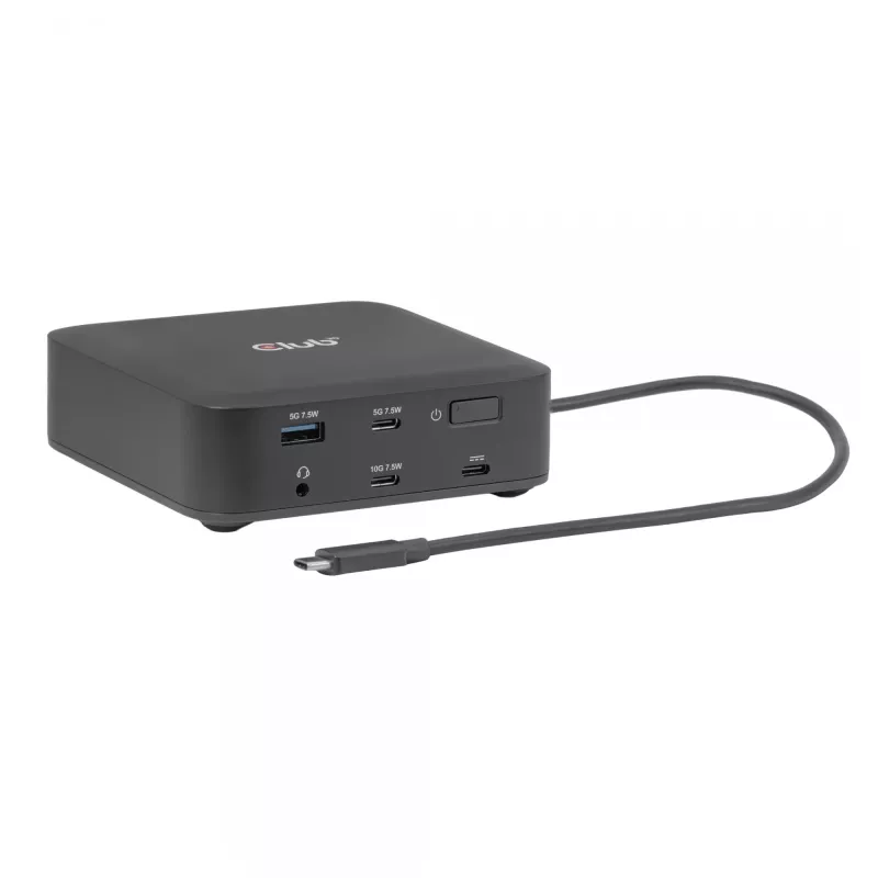 USB-C nelja ekraaniga DisplayLinki dokkimisjaam CLUB 3D CSV-2542 — 2× DisplayPort 8K60Hz, 2× HDMI 4K60Hz, PD 100 W, 2,5G Ethernet