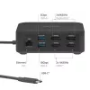USB-C nelja ekraaniga DisplayLinki dokkimisjaam CLUB 3D CSV-2542 — 2× DisplayPort 8K60Hz, 2× HDMI 4K60Hz, PD 100 W, 2,5G Ethernet