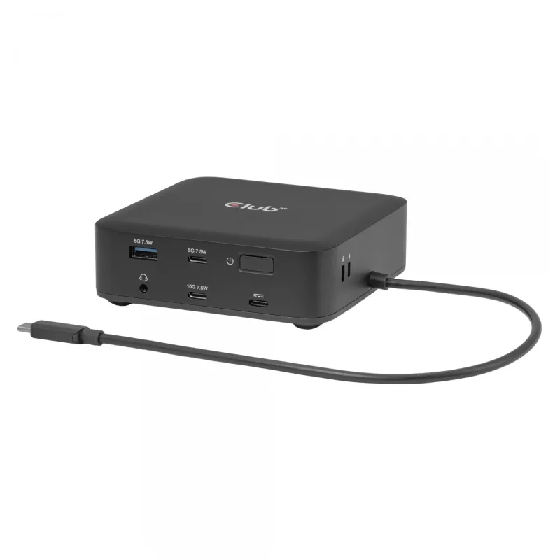 USB-C nelja ekraaniga DisplayLinki dokkimisjaam CLUB 3D CSV-2542 — 2× DisplayPort 8K60Hz, 2× HDMI 4K60Hz, PD 100 W, 2,5G Ethernet