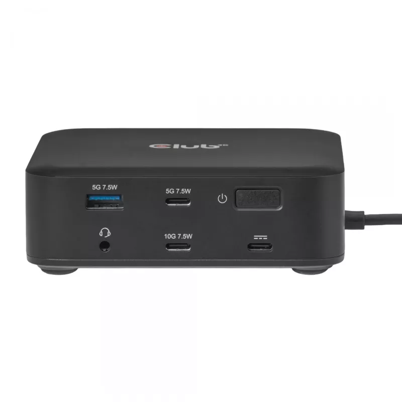 USB-C nelja ekraaniga DisplayLinki dokkimisjaam CLUB 3D CSV-2542 — 2× DisplayPort 8K60Hz, 2× HDMI 4K60Hz, PD 100 W, 2,5G Ethernet