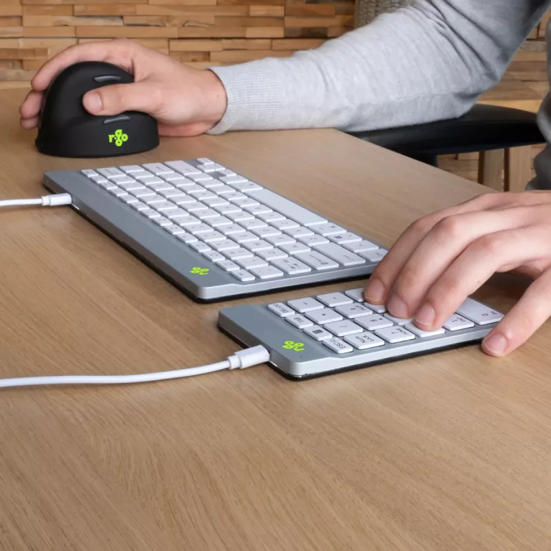 R-Go Tools numbriklahvistik R-Go Numpad Break, ergonoomiline numbriklahvistik pausitarkvaraga, juhtmega, valge