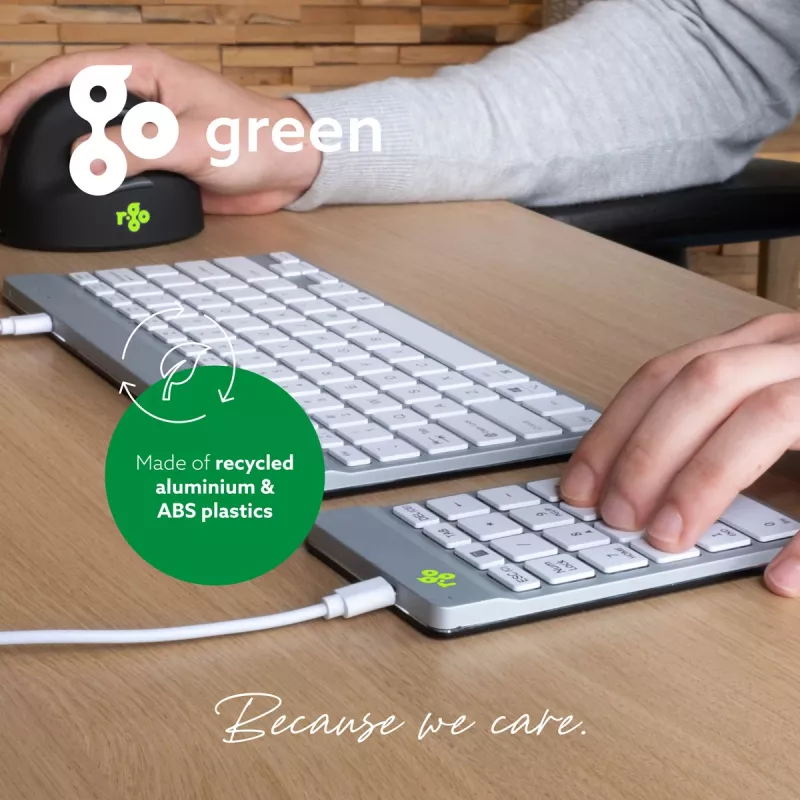 R-Go Tools numbriklahvistik R-Go Numpad Break, ergonoomiline numbriklahvistik pausitarkvaraga, juhtmega, valge