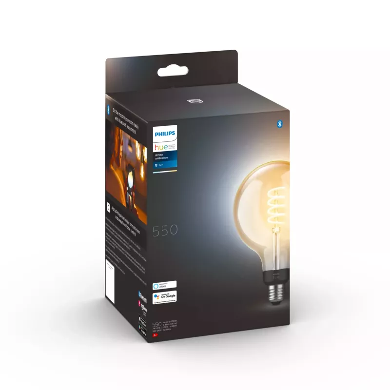 Philips nutipirn G125 E27 hõõgniidiga gloobus, 7 W, Bluetooth/Zigbee, 125×192 mm