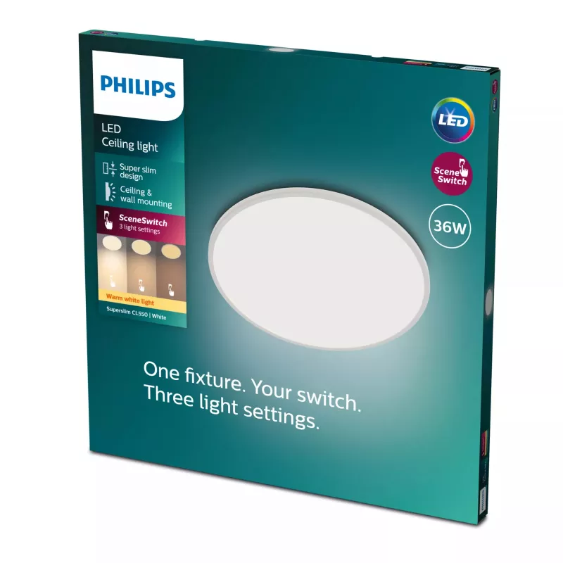 Laevalgusti Philips Functional Super õhuke 36 W LED valge ümmargune