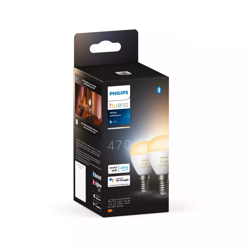 Philips Hue Valge ambience Lustre – E14 nutipirn – (2-pakk)