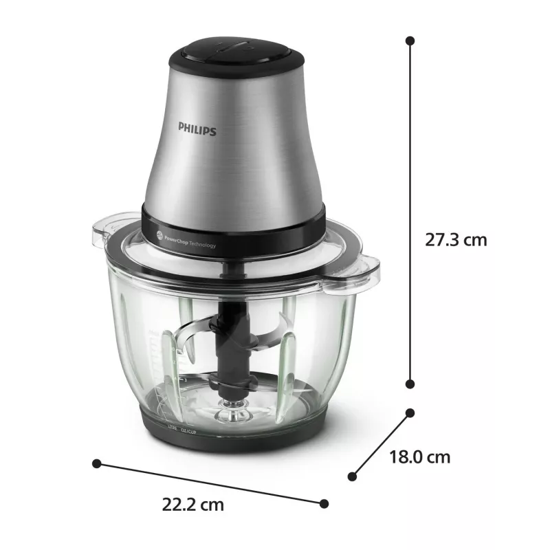 Philips 3000 series HR1503/00 elektriline köögihakkija 2 L 500 W roostevaba teras
