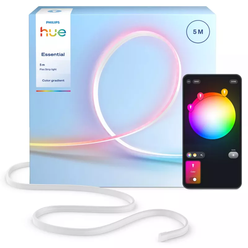 Nutikas valgustusriba Philips Hue Essential Flex 5 m, Bluetooth/Zigbee, Mitmevärviline, 19 W