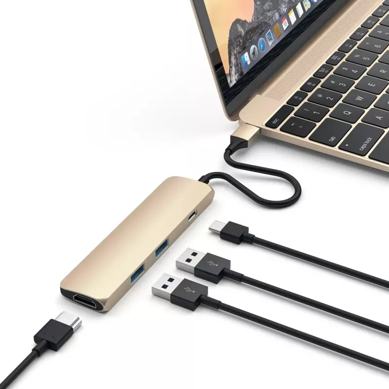 Sülearvuti dokk Satechi ST-CMAG USB 3.2 Gen 1 USB-C Kuldne