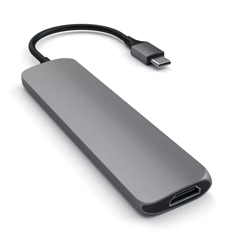 Satechi ST-CMAM sülearvuti dokk/pordireplikaator USB 3.2 Gen 1 USB-C, HDMI, USB-A, USB-C, hall, alumiinium