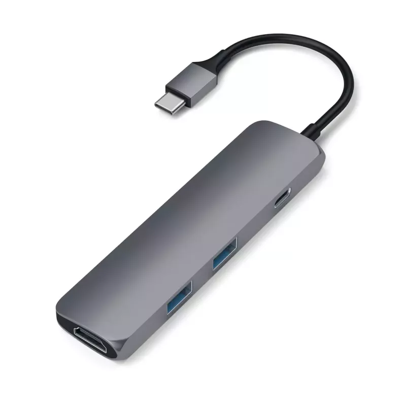 Satechi ST-CMAM sülearvuti dokk/pordireplikaator USB 3.2 Gen 1 USB-C, HDMI, USB-A, USB-C, hall, alumiinium