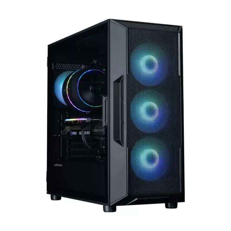 ZALMAN korpus i3 NEO V2 Mid Tower, ARGB ventilaatorid x4, must