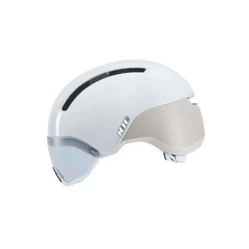 Jalgrattakiiver HJC CALIDO PLUS suurus L — valge/hall, In-mold, 58–63 cm, 350 g, magnetiline visiir